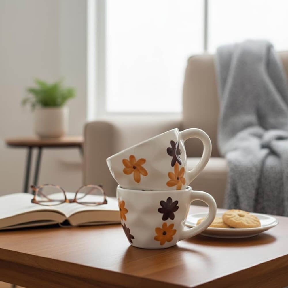 Boho Bloom Coffee Mug| Pack of 2