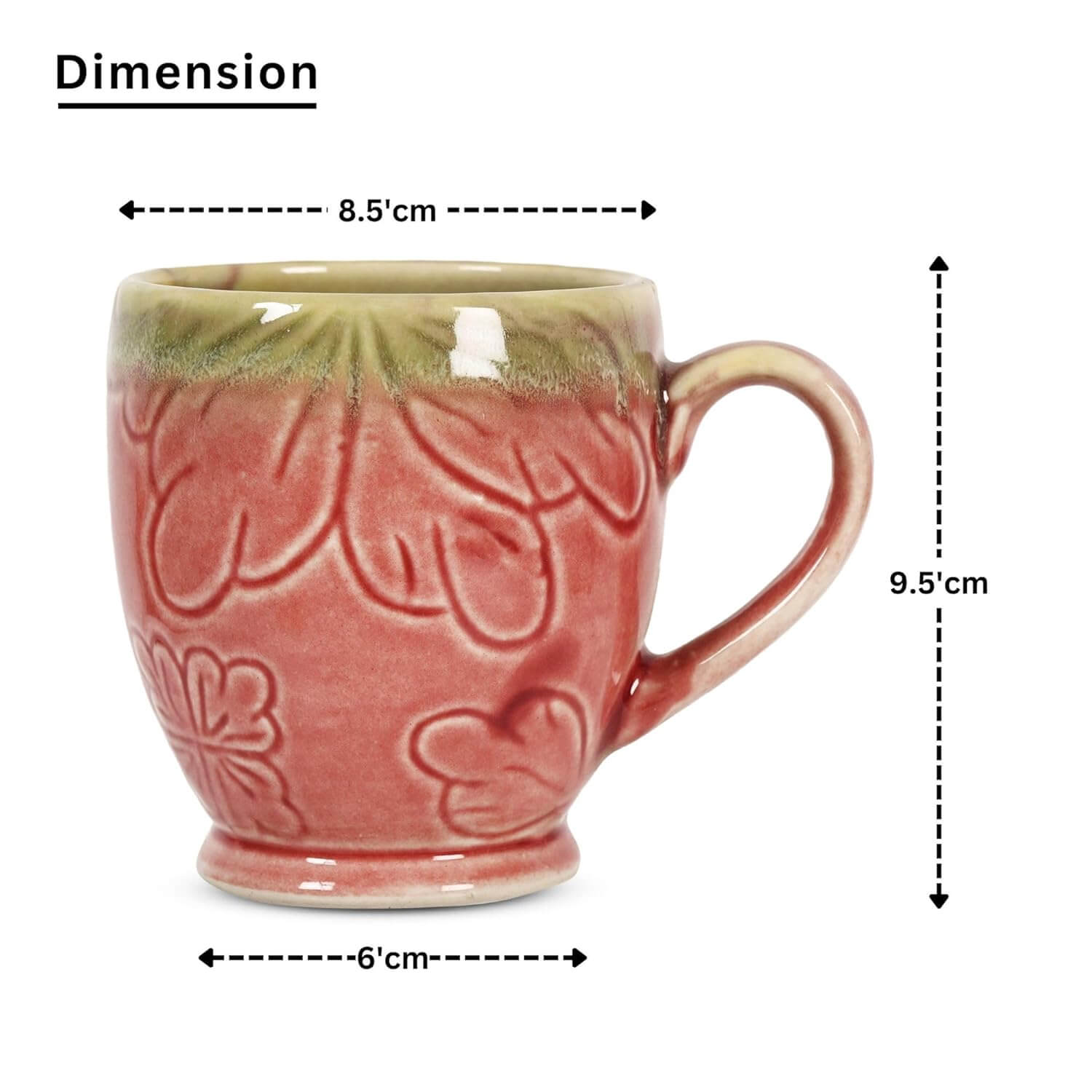 Pink Bloom Ceramic Coffee Mug Set of 4